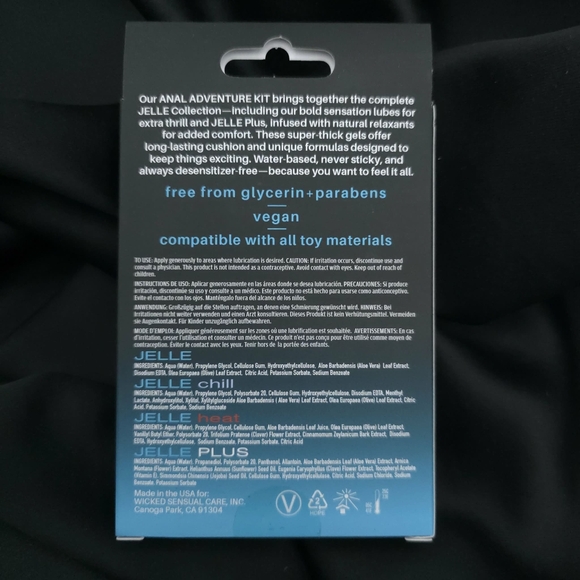 Wicked Sensual Care Water-Based Personal Care Gel Kit Vegan 4 x 1oz Travel - Picture 5 of 6